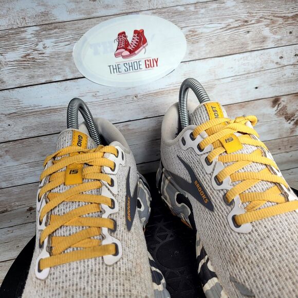 Brooks Ghost 15 Women's Size 6.5 Blanc Sunflower W Grey Athletic Running Shoes - Picture 3 of 12